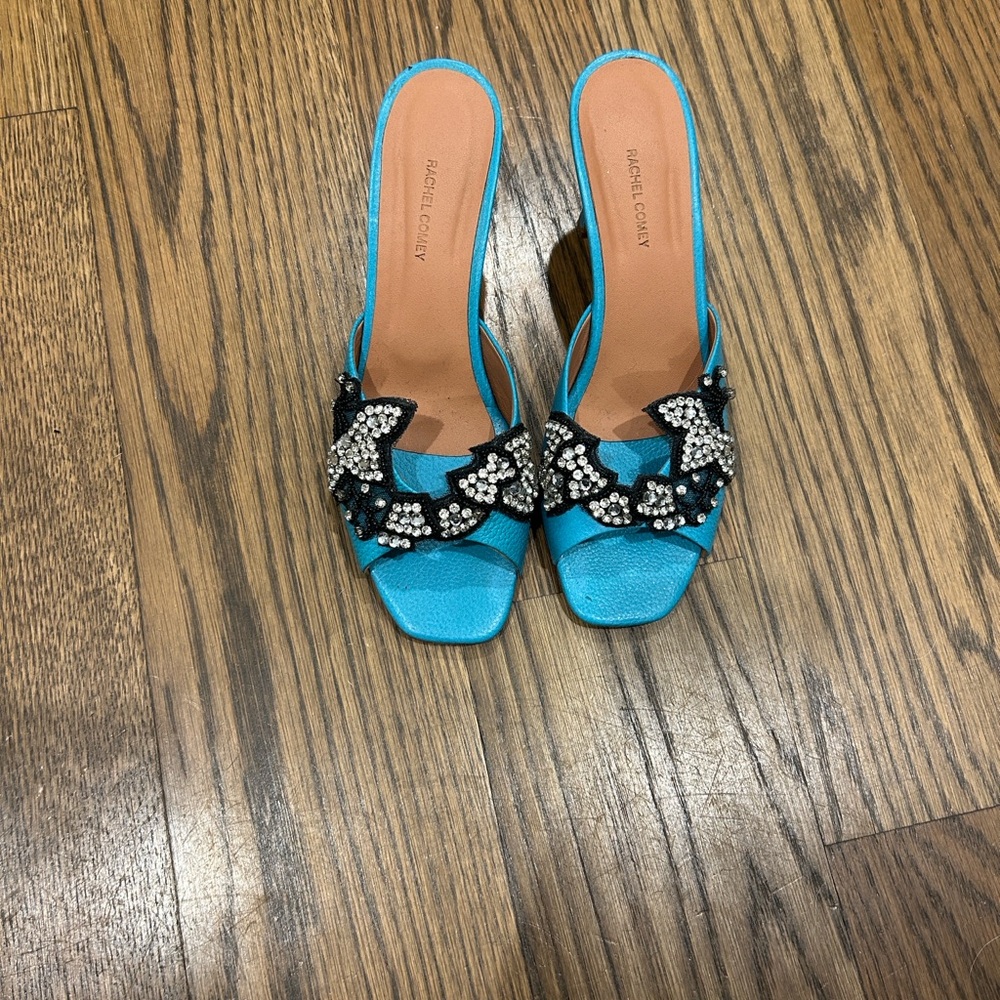 Rachel Comey Turquoise Heels with Rhinestone - Picture 4 of 4